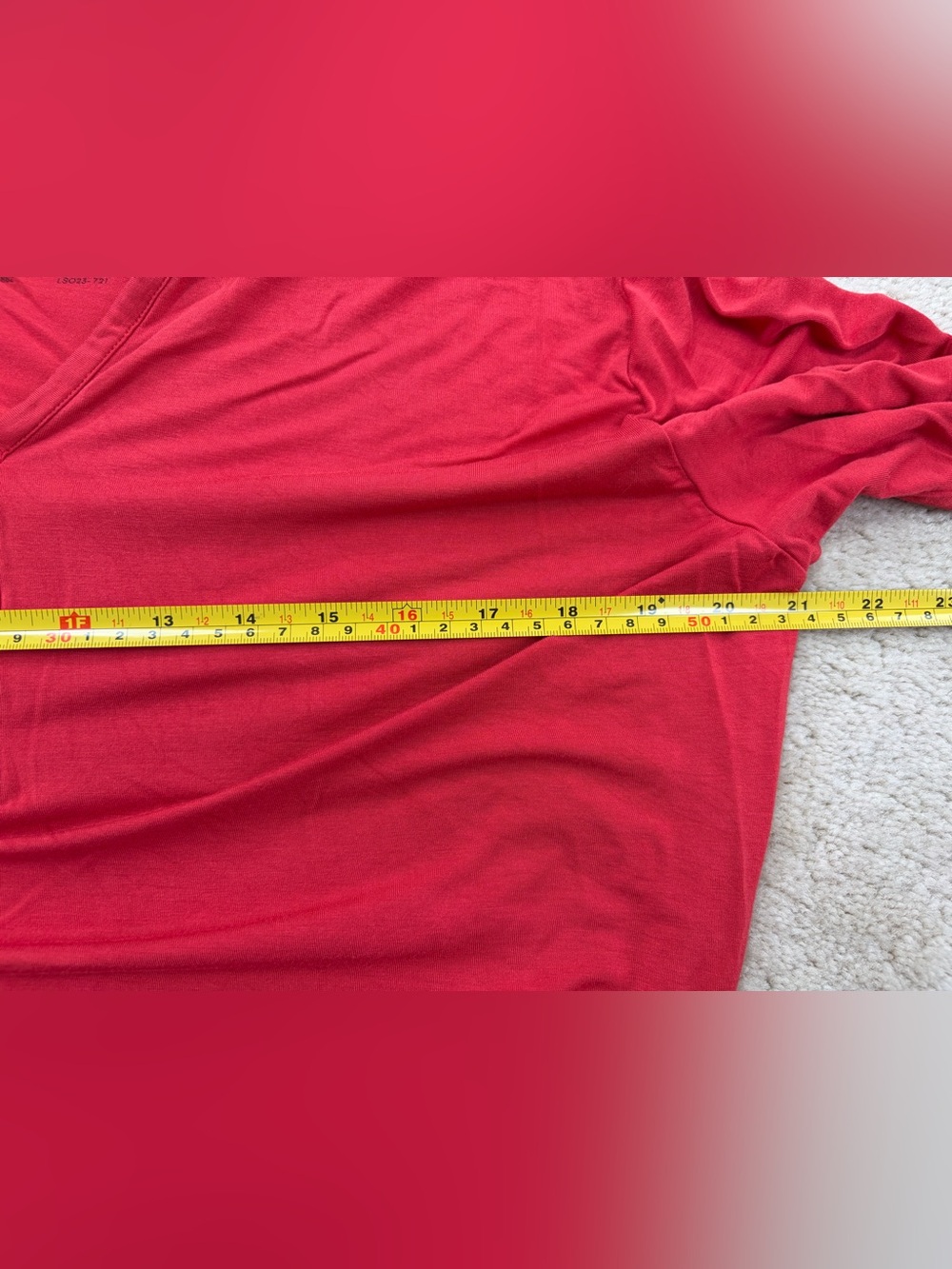 Little Sleepies Women’s Size Large Holiday Red Henley Bamboo Pajama Top - Picture 7 of 7